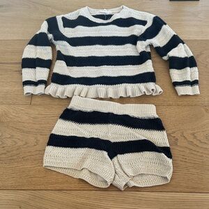Jessica Simpson Striped Knit Sweater and Shorts Set 4T